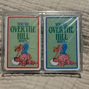You're Over the Hill When 2 Set Playing Cards NWT Humorous Vtg Made In Belgium